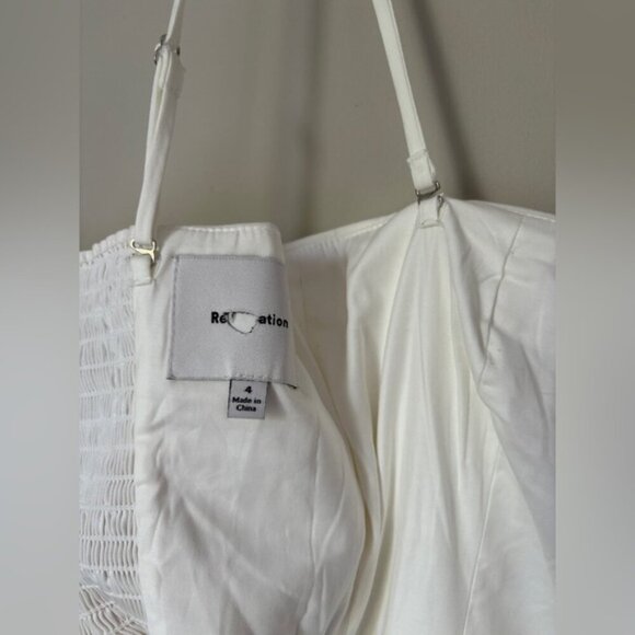 NEW Reformation Lissa Cotton Midi Dress White Ivory Removable Strap | US 4 UK 8 - Picture 11 of 15